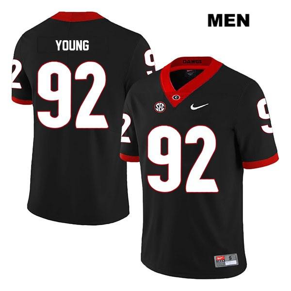 Georgia Bulldogs Men's Justin Young #92 NCAA Legend Authentic Black Nike Stitched College Football Jersey FGK0256RA